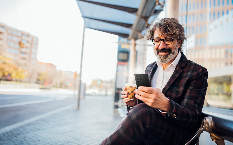 User holding Samsung smartphone