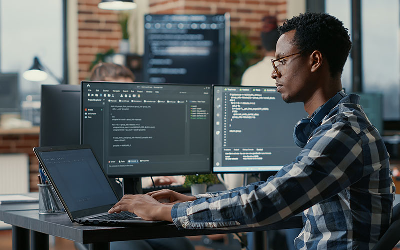 Man working in a modern office