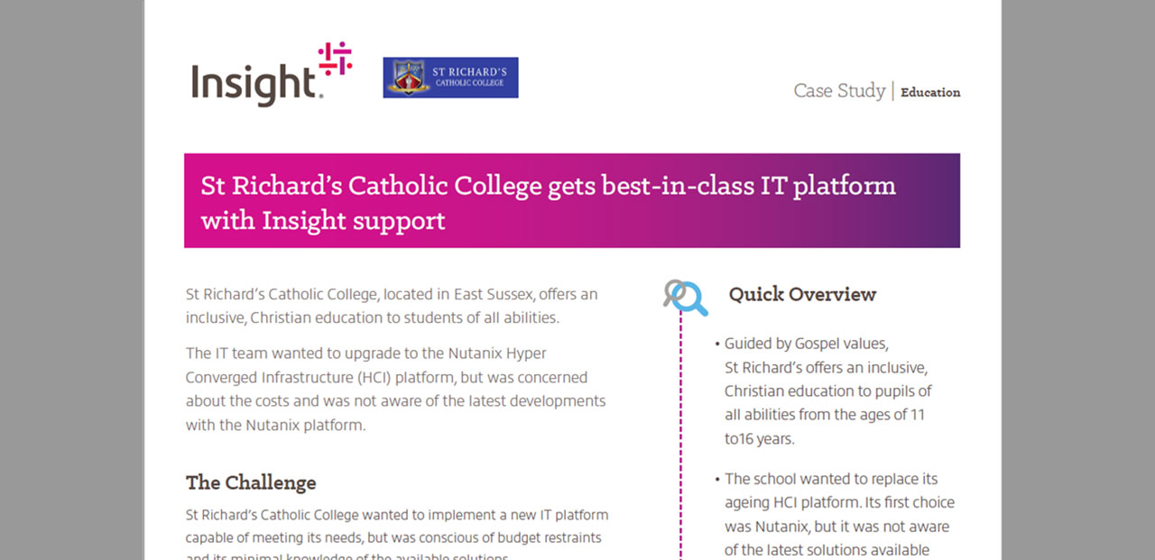 Article St Richard’s Catholic College gets best-in-class IT platform with Insight support Image