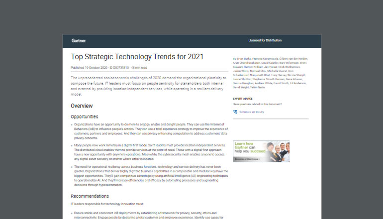 文章 Gartner: Top Strategic Technology Trends for 2021  图像