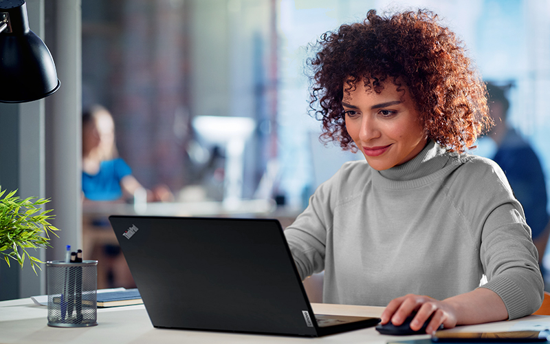 Woman working on her station