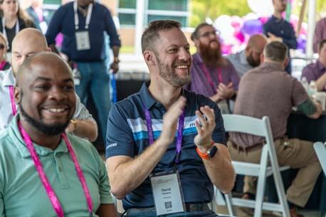 People smiling at the event