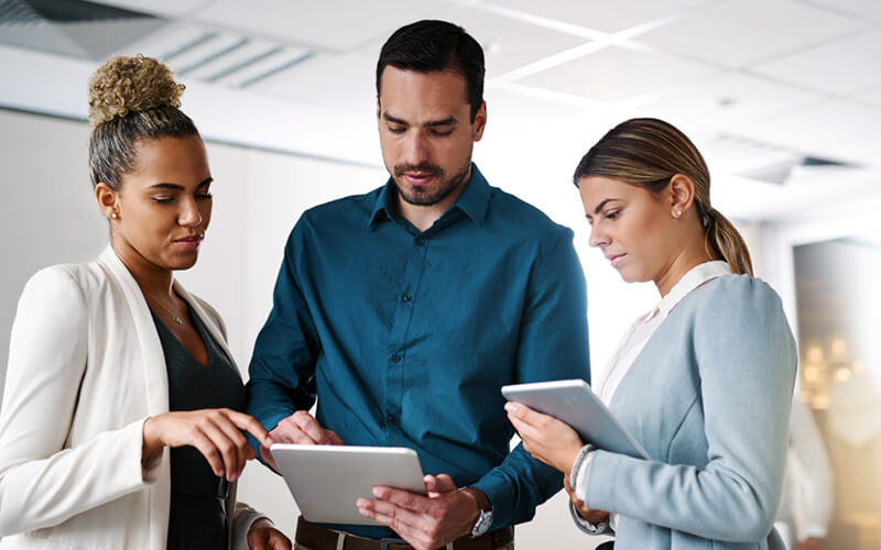 Team collaboration in modern workspace